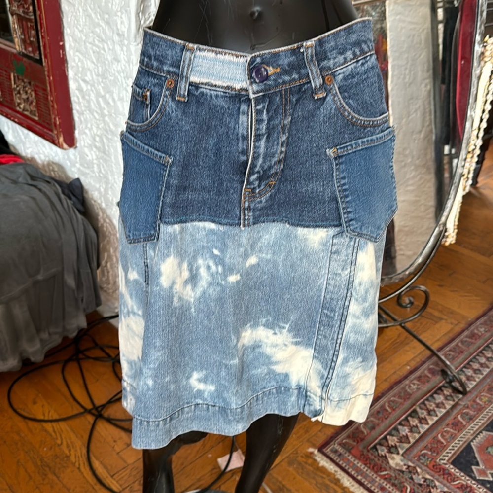 Repurposed denim skirt